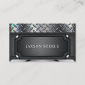 ブラックフレーム ダイヤモンドプレート 名刺 (正面)