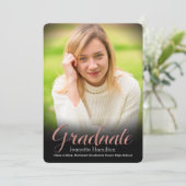 ブラックフレームVignette写真卒業発表 招待状 (スタンド正面)