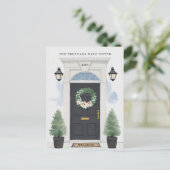 ブラックフロントドア新しいアドレス移動はがき ポストカード (スタンド正面)