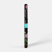 ブラックフローラおもしろいお洒落ハートパーソナライズされた SAMSUNG GALAXYケース (右側面)