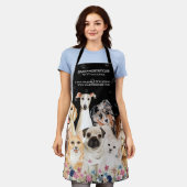 ブラックフローラかわいいペットシッター犬トリマー エプロン (着用した状態)