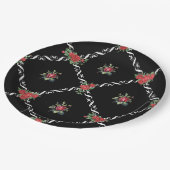 ブラックフローラとラティススイートバレンタイン ペーパープレート (アングル)