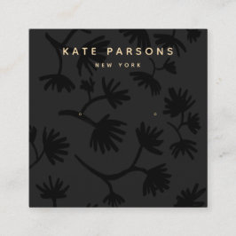 ブラックフローライヤリングジュエリー表示 スクエア名刺