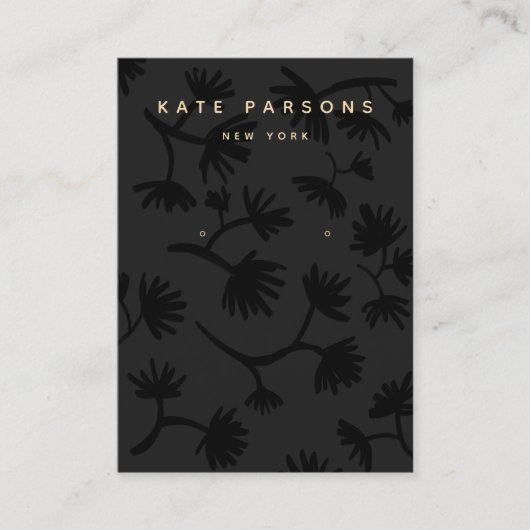 ブラックフローライヤリングジュエリー表示 名刺 (正面)