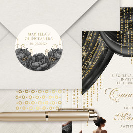 ブラックフローラエレガントキンセアニェラ ラウンドシール