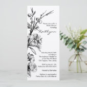 ブラックフローラオン金ゴールドブライダルシャワーの招待 招待状 (スタンド正面)