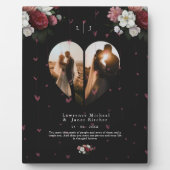 ブラックフローラカスタムフォトコラージギフトforカップル フォトプラーク (正面)