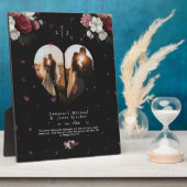 ブラックフローラカスタムフォトコラージギフトforカップル フォトプラーク (側面)