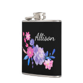 ブラックフローラカスタムモノグラムフラスコ フラスク (左)