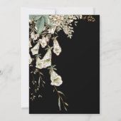 ブラックフローラガーランドスクリプトエレガントな結婚式 招待状 (裏面)