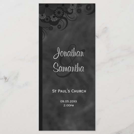 ブラックフローラシャルバードゴシック結婚式 プログラム (正面)