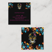 ブラックフローラスカルタトゥー スクエア名刺 (正面/裏面)