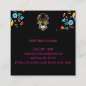 ブラックフローラスカルタトゥー スクエア名刺 (正面)