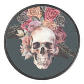 ブラックフローラスカル アイスホッケーパック (正面)