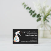 ブラックフローラスプレーボトルクリーンルームハウスキーピング 名刺 (スタンド正面)