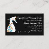 ブラックフローラスプレーボトルクリーンルームハウスキーピング 名刺 (正面)