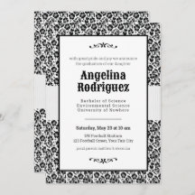 ブラックフローラダマスク写真卒業