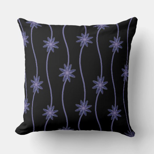 ブラックフローラチェーンパターン装飾用クッション クッション (正面)