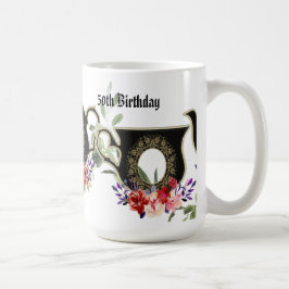 ブラックフローラティーポットアフタヌーンティー50誕生日Co コーヒーマグカップ