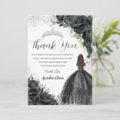 ブラックフローラドレスシルバーキンセアニラスウィート16 XV サンキューカード (スタンド正面)