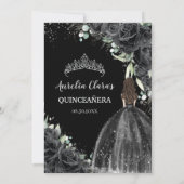 ブラックフローラドレスシルバーキンセアニラスウィート16 XV サンキューカード (裏面)