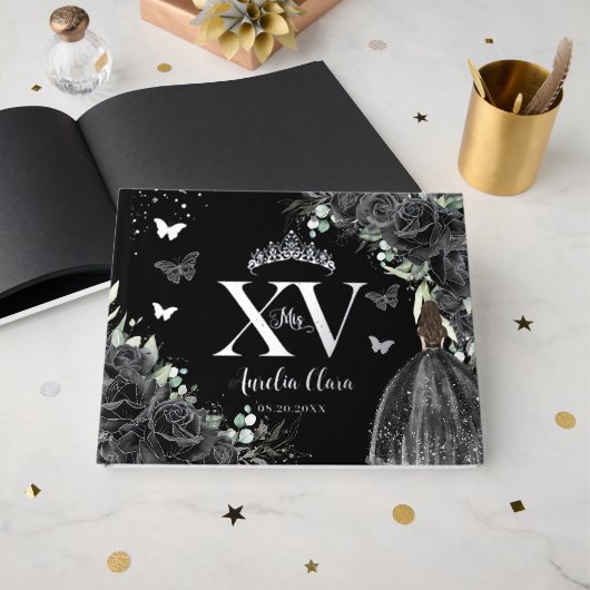 ブラックフローラドレスバタフライシルバーキンセニェラ ゲストブック (正面見開き)