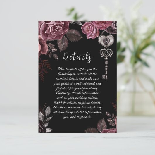 ブラックフローラバラダークゴシック結婚ズ詳細 エンクロージャーカード (スタンド正面)