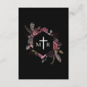 ブラックフローラバラダークゴシック結婚ズ詳細 エンクロージャーカード (裏面)