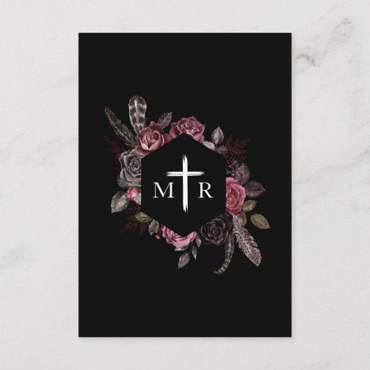 ブラックフローラバラダークゴシック結婚ズ詳細 エンクロージャーカード (裏面)