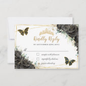 ブラックフローラバラ金ゴールドキンセアニラ蝶 出欠カード (正面)