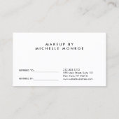 ブラックフローラバラ金ゴールド文字サロン紹介カード 紹介カード (裏面)