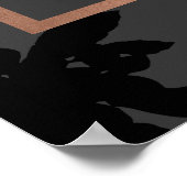 ブラックフローラバラ金ゴールド文字美容師ポスター ポスター (角)