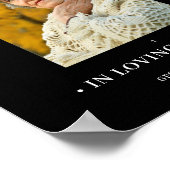 ブラックフローラフレームエレガント&フォト葬儀 ポスター (角)