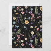 ブラックフローラブライダルシャワーブライダルブランチ 招待状 (裏面)