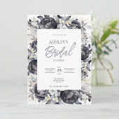 ブラックフローラブライダルシャワー招待 招待状 (スタンド正面)