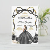 ブラックフローラボウプリンセス金ゴールドクラウンキンセアニラ 招待状 (スタンド正面)