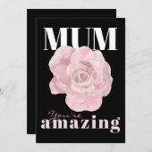 ブラックフローラマザーズデイホリデーカード シーズンカード (正面/裏面)