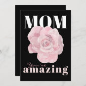 ブラックフローラマザーズデイホリデーカード シーズンカード (正面/裏面)