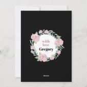 ブラックフローラマザーズデイホリデーカード シーズンカード (裏面)