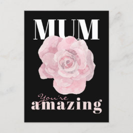 ブラックフローラマザーズデイホリデーポストカード シーズンポストカード