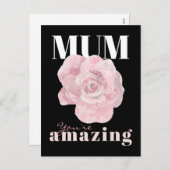 ブラックフローラマザーズデイホリデーポストカード シーズンポストカード (正面/裏面)