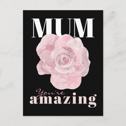 ブラックフローラマザーズデイホリデーポストカード シーズンポストカード (正面)