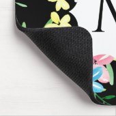 ブラックフローラモノグラム マウスパッド (コーナー)