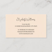 ブラックフローララインアートボタニカルクリームスクリプトタイプ 名刺 (裏面)