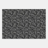 ブラックフローララッピング紙シート ラッピングペーパーシート (正面)