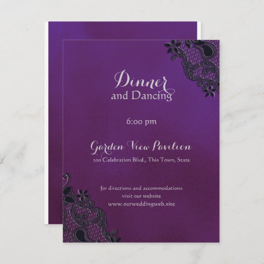 ブラックフローラリージェンシー披露宴情報 エンクロージャーカード (正面/裏面)