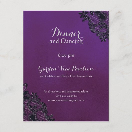 ブラックフローラリージェンシー披露宴情報 エンクロージャーカード (正面)