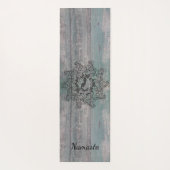 ブラックフローラリースブッダ素朴オンウッド ヨガマット (裏面)