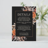 ブラックフローラワイルドフラワー秋ボホ結婚の詳細 エンクロージャーカード (スタンド正面)