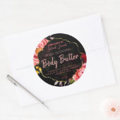 ブラックフローラ体バターラベル ラウンドシール (封筒)